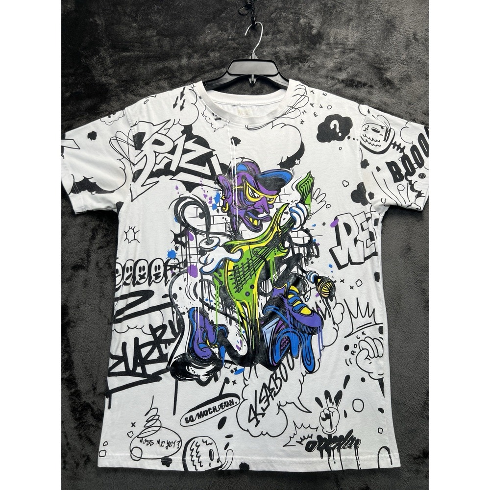 Screenshotbrand Men's XL Crazy Animation Guitar Player Graphic T-Shirt